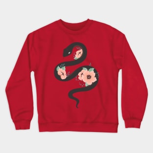 Snake With Flower Crewneck Sweatshirt